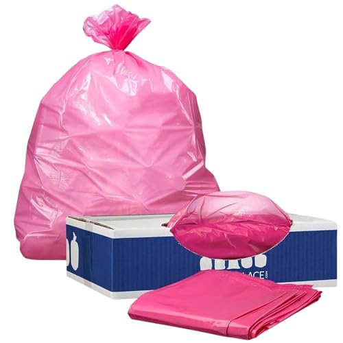 Plasticplace 32-33 Gallon Trash Bags │ 1.5 Mil │ Pink Garbage Can Liners │ 33’” x 39” (100 Count) - size: 33" x 39"