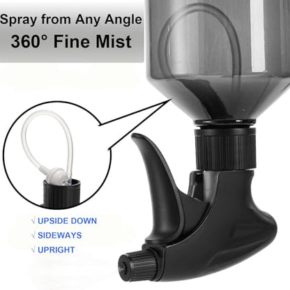 Bekith 6 Pack 360° Plastic Spray Bottles, 17oz/510ml Empty Refillable Containers, Upside Down Fine Mist Spray Bottle with Adjustable Nozzle for Cleaning, Cooking, Hair, Plant