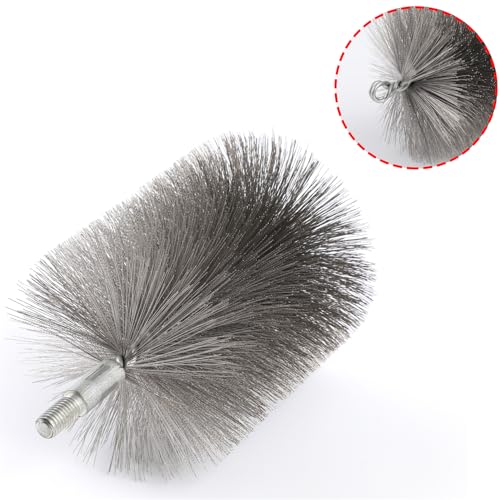 50-inch Long Tent Wood Burning Stove Pipe Cleaning Brush with Stainless Steel Bristles, and Chimney Cleaning Wire Brush with 4 Flexible Rods, 2.5'' Brush Heads - size: 2.5IN