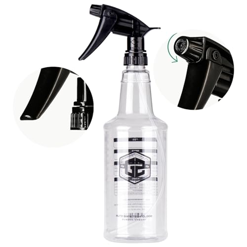 Freebily Spray Bottles 750ml Mist Spraying Empty Water Sprayer Bottle Plastic Refillable Containers for Cleaning Solutions Black One Size - color: Black