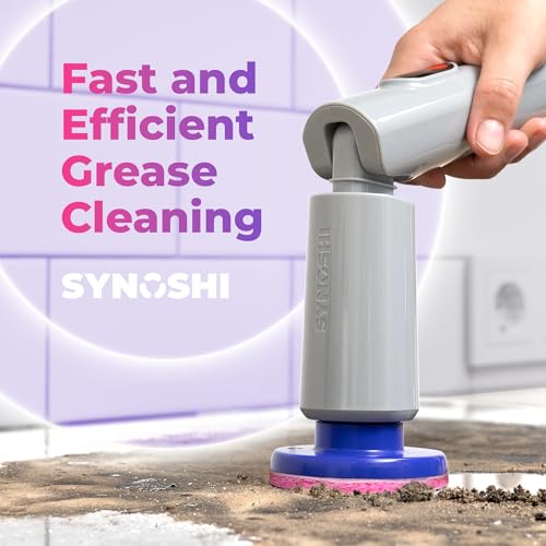 Synoshi PRO Electric Spin Scrubber Melamine Sponge for Bathroom & Shower Cleaning, Kitchen Brush Head for Power Cleaning - Set of 3 Sponges