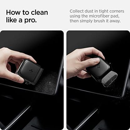 ﻿Spigen EZ Slide & Brush Screen Cleaner for Tesla Model Y 2025/26 (Juniper) & 3/Y/S/X/Cybertruck and Screens, Phones, Laptops, Tablets (Extra Microfiber Pad Included) [Black] - color: Black