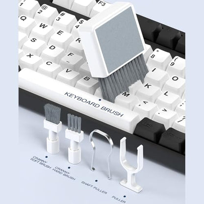 Multifunctional Electronic Cleaning Kit | Keyboard Brush,Screen Spray Wiper,USB Charging Port Repair Tools for Airpods,iPhone,Phone Stand,Card Slots Storage