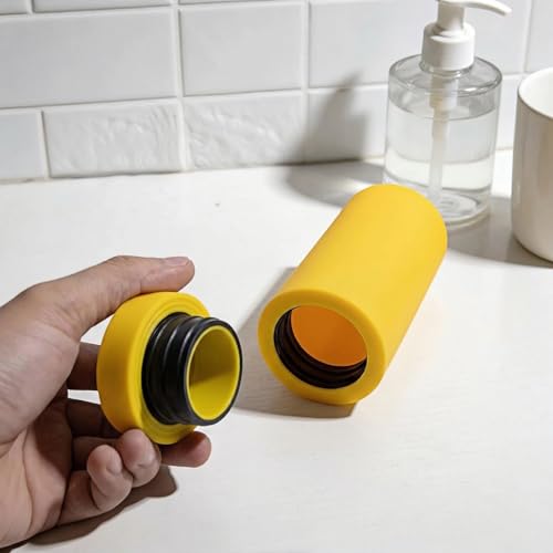 Dish Soap Dispenser for Kitchen, Silicone Squeeze Bottle for Dish Detergent (Yellow) - color: Yellow