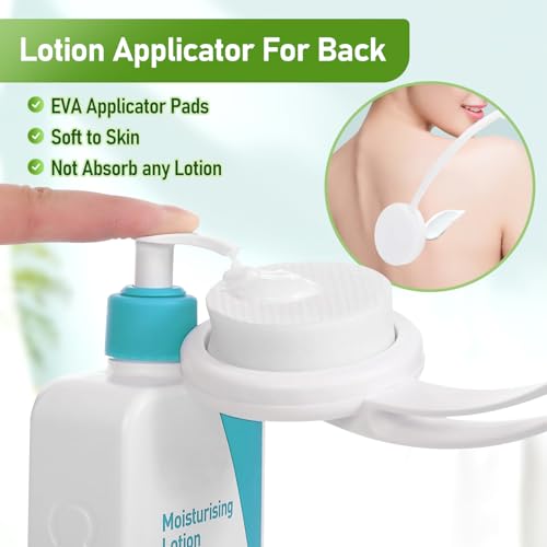 Fanwer 3 in 1 Lotion Applicator for Back Self Elderly & Back Bath Brush for Shower for Men and Women with Long Handle, 18.9in Curved Long Handled Shower Body Brush, Back Scrubber for Shower - size: 1pc 18.9"
