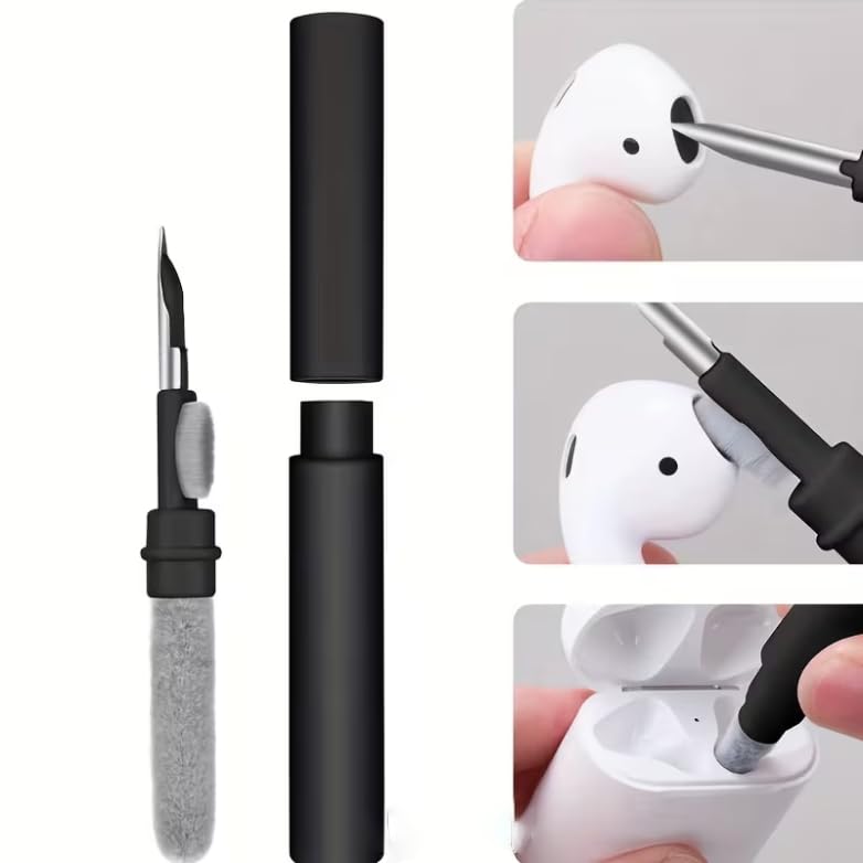 Cleaner Kit for Airpods Pro 1 2 3 4, Multi-Function Cleaning Tool with Brush Flocking Sponge for iPad iPhone,Earbuds,Wireless Earphones,Bluetooth Headphones Case,Camera,Laptop, Pink - color: Pink