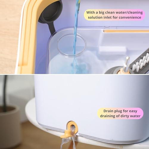 Mop and Bucket System PRO with Removable Water Tank Duo Bucket & Spin Mop System, Self Wringing, Separates Clean from Dirty Water, Folding Head, Dual Brush System, 6-pc Machine Washable Pads - size: Mop & Bucket, 6 Mop Pads