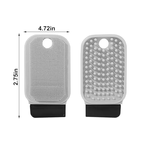Silicone Dish Scrubber, Vegetable Brush, 2-in-1 Scrubber and Scraper for Fruits, Vegetables and Kitchenware with Dual-Sided Comb&Scraper,Hanging Hole for Easy Storage (Gray) - color: Gray