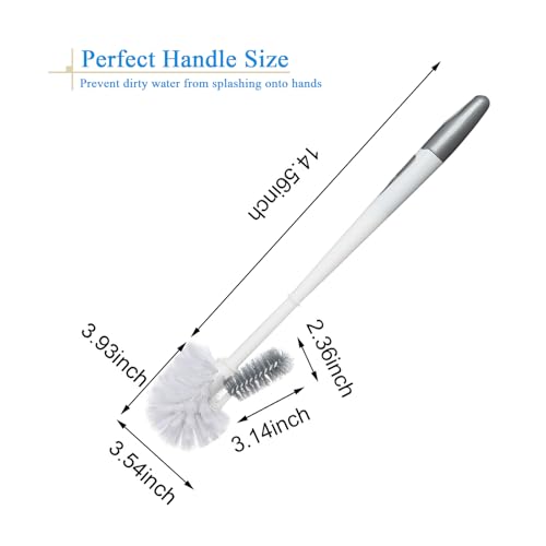 2 Pack Toilet Bowl Brush Without Holder for Bathroom, Under-Rim Double Brush Head, Long Handle Household Cleaning Brushes Set (2 Pack Grey Brush Without Holder) - color: 2 Pack Grey Brush Without Holder