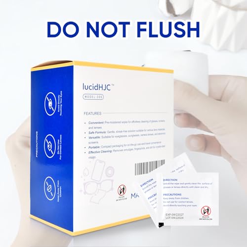 Lens Wipes for Eyeglasses/Camera Lenses,and Screens of cellphones/laptops/Computers .Cleaning Spots or dirts. Wrapped Individually Paper Wipes, Count 200