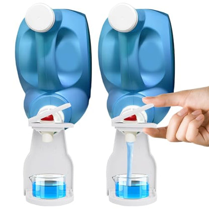 2 Pack Laundry Detergent Dispenser Cup Holder and Drip Catcher for Liquid Laundry & Softener, Laundry Room Organization and Storage, Detergent Bottle Cup Holder with Nozzle Button Switch