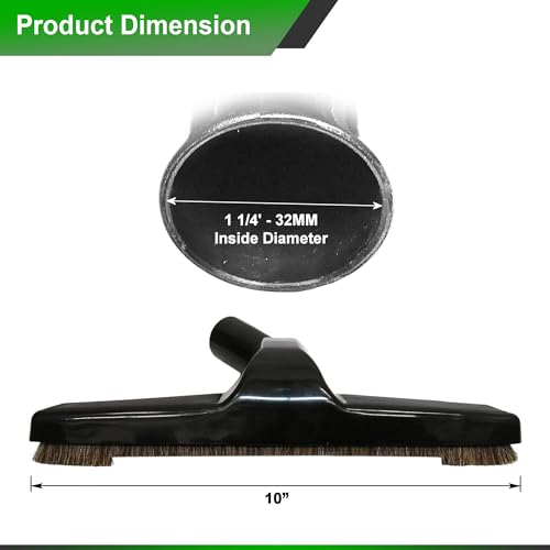 Selgo Universal 1 ¼ Inch (32mm) Black Vacuum Cleaner Floor Brush 10" Wide (1 Brush Only) - size: 1 Brush Only