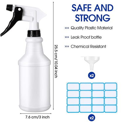 Yinder 18 Pcs 16 Oz Plastic Spray Bottle Bulk Empty Refillable Spray Bottles for Cleaning Solution Leak Proof Water Sprayer with Adjustable Nozzle Mist/Stream Mode(Black,White) - color: Black,White