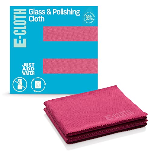 E-Cloth Glass & Polishing Cloths, Premium Microfiber Glass Cleaner, Great for Windows, Glass and Mirrors, Washable and Reusable, 100 Wash Guarantee, Raspberry Rose, 2 Pack - color: Raspberry Rose - 2 Pack, size: New Version