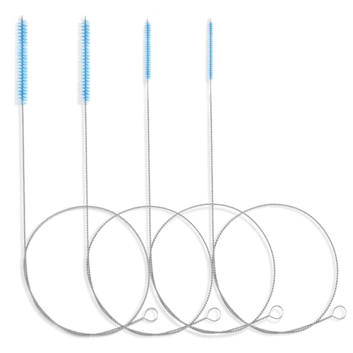 30 Inches Flexible Tube Brush, Extra Long Straw Brush, Pipe Cleaner Brush for Cleaning Straw, Feeding Tube, Siphon Hose, Drain Clog, 4PCS (Blue) - color: Blue