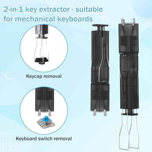 2-in-1 Keycap Puller and Switch Puller with 4-Claw Grip Keyboard Key Remover Key Cap Removal Tool with Cleaning Brushes for Mechanical Gaming Keyboard