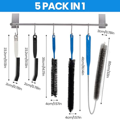 Dryer Lint Trap Cleaning Brush Set, Dryer Vent Cleaner Kit with Refrigerator Condenser Coil Brush, 2 Gap Brushes and 2 Pliers for Home