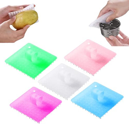 AIIONP 5 PCS Vegetable Cleaning Brushes, Upgrade Flexible Vegetable Brush Scrubber for Food, Multi-Usages Fruit and Veggie Scrubber Potato Mushroom Carrots Cleaner Scrubber Brush Kitchen Gadgets (5)
