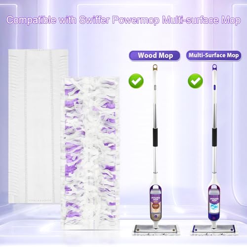 24 Pack Disposable Power Mop Pads Refills Compatible with Swiffer Power Mop Multi-Surface Replacement Mopping Refills Pads for All Hard Floor Cleaning - size: 24 PowerMop Pads