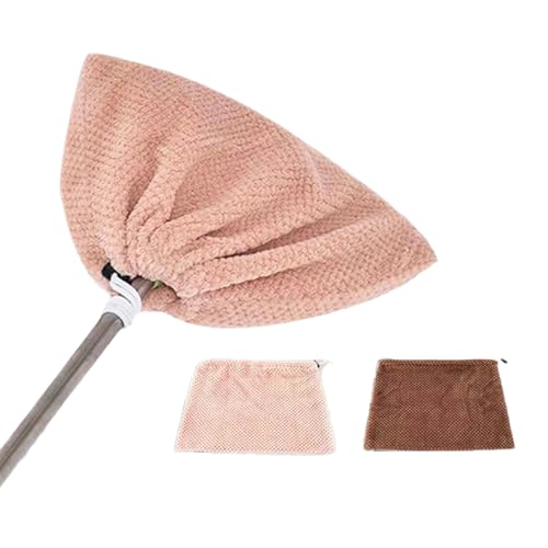 2 Pack Broom Cloth Covers Wet or Dry Cleaning Mops with Adjustable Drawstring Closure Multi-Purpose Microfiber Floor Towel Washable Reusable Cleaning Cloth for Pet Hair, Dust, Stain, Windows (Red) - color: Red