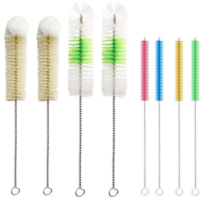 Hookah Cleaning Kit,Bottle Brush Set 8 Premium Cleaning Brushes Kit for Shisha Cleaning Water Bottle,Teapot Narrow Neck Glass Containers Hard-to-Reach Items