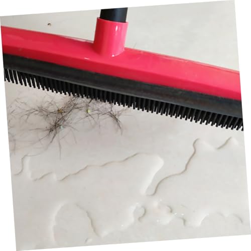 Beaupretty PET Hair Removal Broom Long Handle Rubber Carpet Scraper for Dog Hair Cleaning Easy to Use Mop for Windows and Home Cleaning
