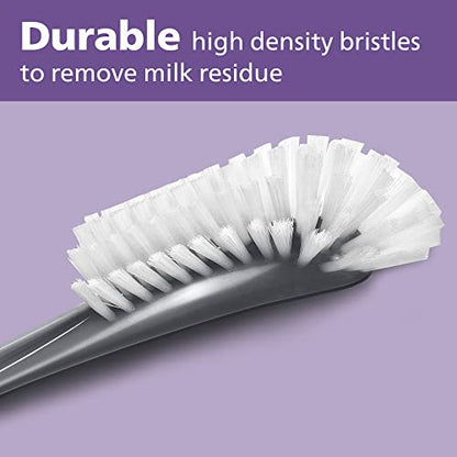 Philips AVENT Baby Bottle Brush | Nipple Cleaning | Grey | Pack of 2 | SCF145/18 - size: 1 Count (Pack of 2)