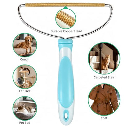 Carpet Rake for Pet Hair Removal Tool, 2 in 1 TPU and Copper Rake Teeth Uproot Clean Hair Remover with 63’’ Adjustable Long Handle,Cat & Dog for Carpets,Rugs, Mats (63’’ Long Handle+1 Short Handle) - size: 63in-2pcs-Rake