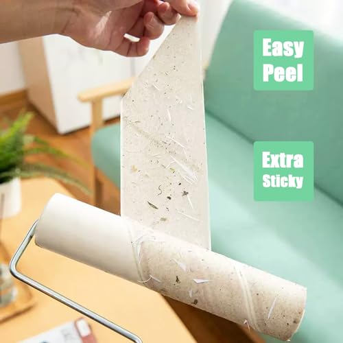 8.7 inch Lint Roller Refills Only, Compatible with Mammoth Lint Roller, Extra Large Sticky Roller Refill 5 Rolls, 60 Sheets per Roll, Total 300 Sheets, Perfect for Pets (8.7'' Wide) - size: 8.7'' Wide (Pack of 5, Total 300 Sheets)