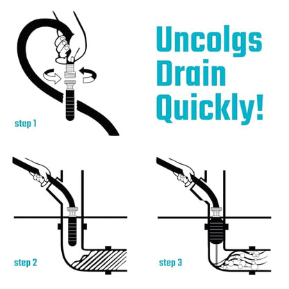 DURATECH Drain Bladder, Small Drain Cleaning Bladder, Fits 1" to 2" Drain Pipes, Unclogs Stubborn Blockages in Kitchen Sinks, bathtubs, Showers, and Main drains - style: Small