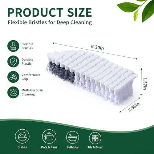 Dish Brush with Soap Dispenser, Dish Scrubber with Handle, Kitchen Sponge Brush for Washing Dishes Pots
