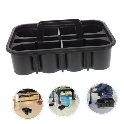 BESTOYARD Large Plastic Cleaning Storage Bin with Handle Divided Organizer Tote for Car Cleaning Bathroom and Garden Tools Versatile Shower Basket for Dorm Use