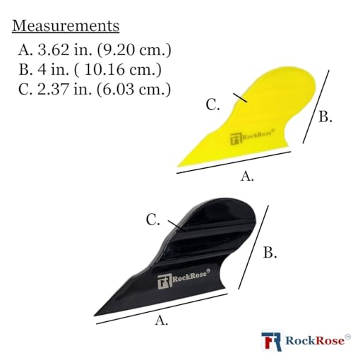 RockRose Black Side Trim Mini Squeegee - Compact and Ergonomic Tool with Flexible Blade for Precision Window Film and Car Tint Application - (Pack 3 Units)