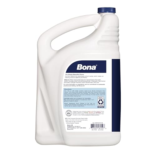 Bona Hardwood Floor Cleaner Refill - 128 fl oz - Unscented - Refill for Bona Spray Mops and Spray Bottles - Residue-Free Floor Cleaning Solution for Wood Floors - size: 128 Fl Oz (Pack of 1)