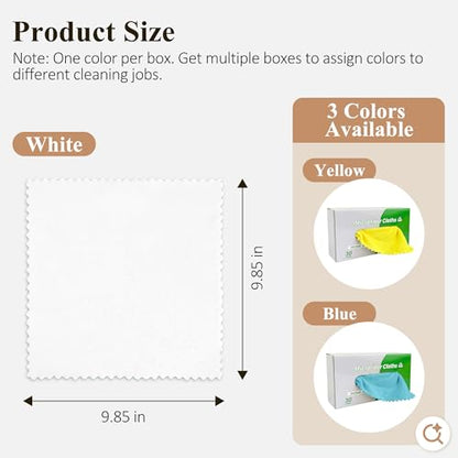 30 Pack Microfiber Cleaning Cloths, Dish Towels for Kitchen, Cleaning Rags for Car, Window, Bathroom, Household, Ultra Absorbent Cleaning Supplies Lint Free Streak Free, Reusable & Washable (White) - color: White