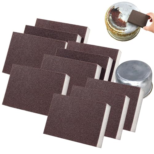 Mineral Sponge, Carborundum Sponges, Mineral Sponge for Stainless Steel, Reusable Household Cleaning Tools for Dishes (B. 10pcs) - color: B. 10pcs