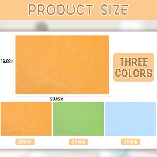 6 Pack Extra Large Microfiber Cleaning Cloths 20"x30", Lint-Free Reusable Towels for Home, Glass, Windows, Office, Kitchen, Bathroom – Mixed Color - color: Blue Green Orange