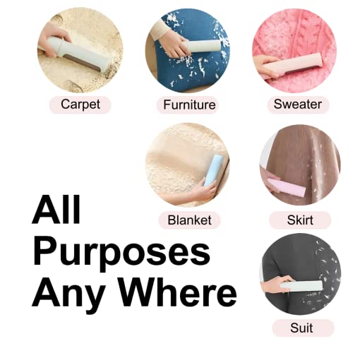 Clean - Reusable Pet Hair Lint Roller - Portable, Light, and Clean for Fur Remover Tool for Furniture, Couch, Home, Car, and Clothes - Removes Dust, Fuzz, and Pet Fur - Pink