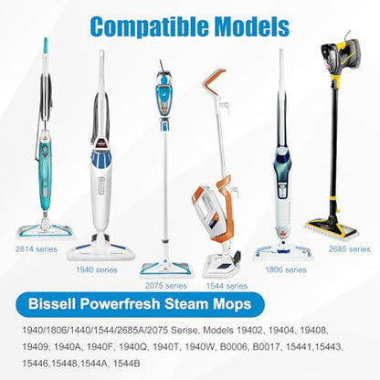 6 Pack Steam Mop Replacement Pads, Compatible with Bissell Powerfresh Steam Mop 1940 1806 1440 1544 Series, Model 19402 19404 19408 2685A 2075A 1940A 1940Q 1940T 1940W, Mop Pads Refills - size: 6 Pack