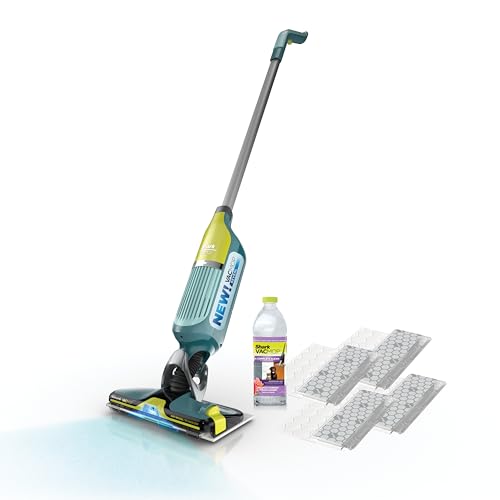 Shark VACMOP Reveal Cordless Hard Floor Cleaner, Vacuum & Spray Mop, Powerful Suction, Lightweight, Illumination Light, 4 Disposable Pads, 12oz Pet Multi-Surface Cleaning Solution, Green, VM401 - color: Vacmop Reveal - 4 Pads (Green)