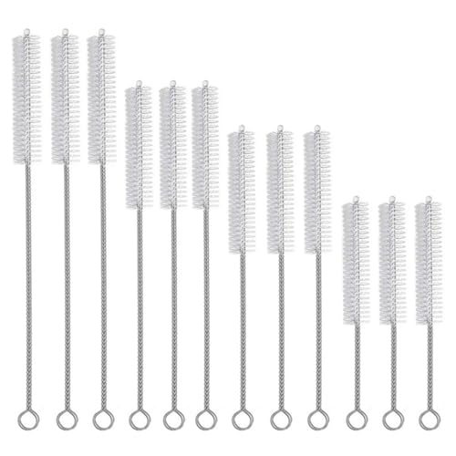 12 Pcs Straw Brushes, Straw Cleaning Brush, Small Cleaning Bottle Brush Set, Stainless Steel Straw Brushes, Reusable Straw Cleaner Brush, for Bottle Glasses Straw Cleaning