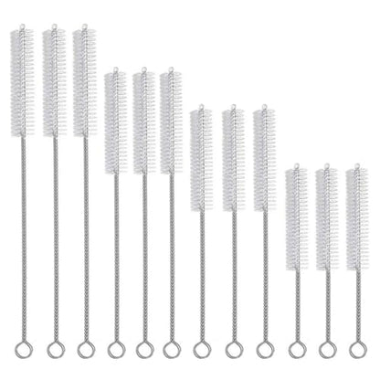 12 Pcs Straw Brushes, Straw Cleaning Brush, Small Cleaning Bottle Brush Set, Stainless Steel Straw Brushes, Reusable Straw Cleaner Brush, for Bottle Glasses Straw Cleaning