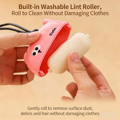 Reusable Mini Travel Lint-Roller, Extra Sticky Washable Lint Rollers for Pet Hair, Portable Lint-Remover for Clothes, Pet Hair Remover Sofa Carpet Car Purse Household (Rosy Cat) - color: Rosy Cat