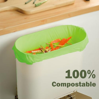 Compostable Trash Bags, 2.6 Gallon, 100 Count, 100% Compost Waste Bags for Kitchen Bathroom Office, Small Countertop Bin Compost Bags, US BPI and Europe OK Compost Home Certified - style: 2.6 Gallon