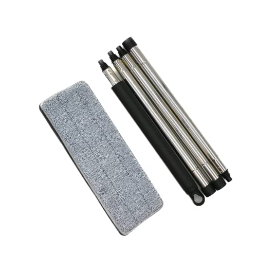 Rhodium Floors Professional Microfiber Mop for Hardwood, Laminate, Tile Floor Cleaning, Stainless Steel Handle with a Reusable Flat Mop Pad