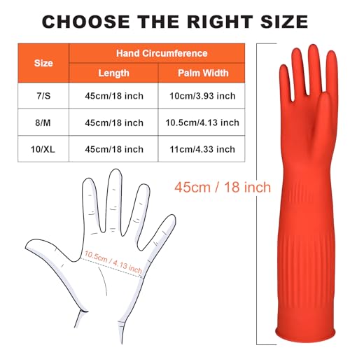 North Tower Long Dishwashing Gloves Length Rubber Reusable Resistant Platos Nitrile,Dishwashing Gloves - size: Small