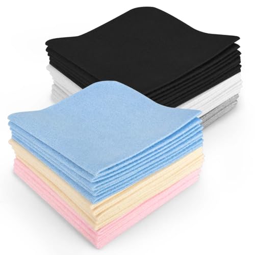 CONLI 30 Pack Microfiber Cleaning Cloth for Eyeglasses 13x13cm/5”x5” Luxury Suede Glass Cleaning Cloth Glasses Cleaner for Eye Glass Lens Cleaning Gentle and Lint-Free - color: 30pack-5x5in