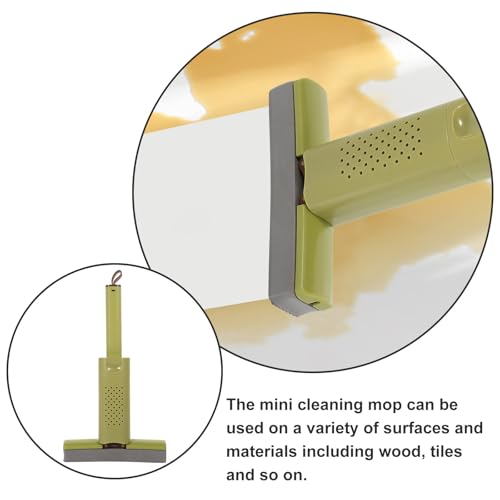 Portable Self-Squeeze Mini Collodion Mop Handheld Folding Sponge Mop for Kitchen Bathroom Floor Cleaning Small Spaces