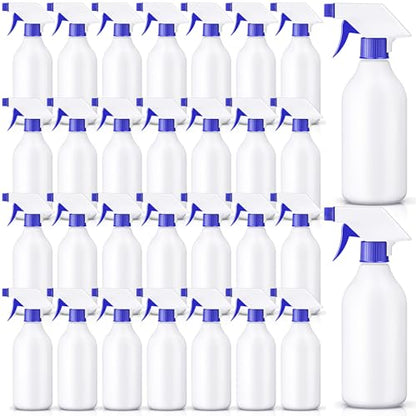 Tanlade 30 Pcs Plastic Spray Bottles 16 oz Leak Proof Squirt Bottle Refillable Empty Spray Water Mist Sprayer with Nozzles for Hair Essential Oil Cleaning Solutions Plants Pets(Blue) - color: Blue