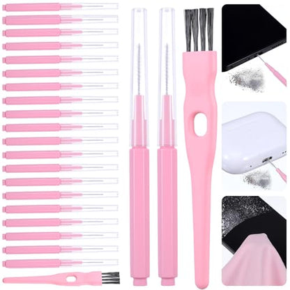 Sibba 20Pcs Cell Phone Cleaning Kit, Anti-Clogging Mini Brushes with Large Brush Cleaning Cloth Nylon Charging Port Cleaner Kit for USB-C Charging Port, Phone Speaker, Earbuds Tools